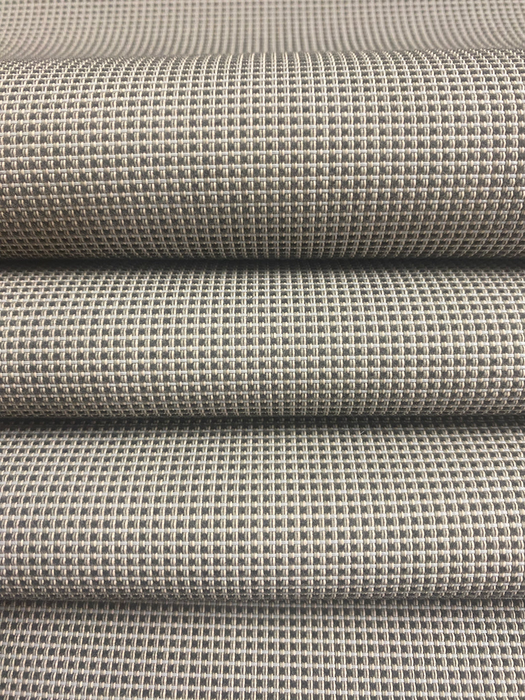 Designer Indoor Outdoor Black Grey Small Check Water & Stain Resistant Upholstery Fabric WHS 4386