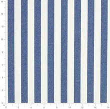 Load image into Gallery viewer, Heavy Duty Outdoor Solution Dyed Acrylic Purple Blue Cream Stripe Upholstery Drapery Fabric CF