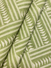 Load image into Gallery viewer, 0.5 Yard Lewis &amp; Wood Chekerbox Cactus Green Geometric Cotton Linen Upholstery Drapery Fabric WHS 4354