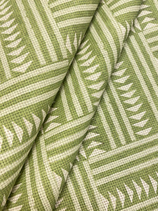 0.5 Yard Lewis & Wood Chekerbox Cactus Green Geometric Cotton Linen Upholstery Drapery Fabric WHS 4354