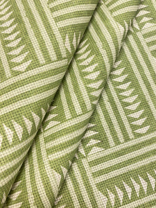Lewis & Wood Chekerbox Cactus Green Geometric Cotton Linen Upholstery Drapery Fabric WHS 4354