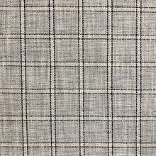 Load image into Gallery viewer, Black Grey Plaid Check Tweed MCM Mid Century Modern Upholstery Fabric MGF