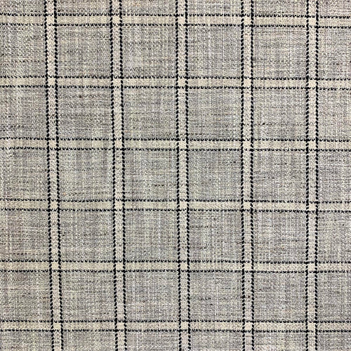 Black Grey Plaid Check Tweed MCM Mid Century Modern Upholstery Fabric MGF