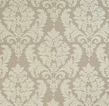 Load image into Gallery viewer, Spanish Made Damask Brocade Taupe Beige White Upholstery Drapery Fabric CF