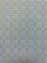 Load image into Gallery viewer, Designer Navy Blue Aqua Yellow Geometric MCM Mid Century Modern Water &amp; Stain Resistant Upholstery Fabric WHS 4274