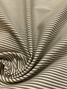 Clarence House Ticking Stripe Beige Brown Indoor Outdoor Water & Stain Resistant Upholstery Fabric WHS 4317