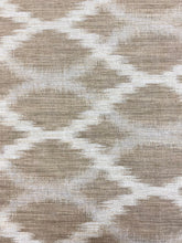 Load image into Gallery viewer, 0.9 Yard Designer Water &amp; Stain Resistant Taupe Beige Cream Ikat Upholstery Fabric WHS 4368