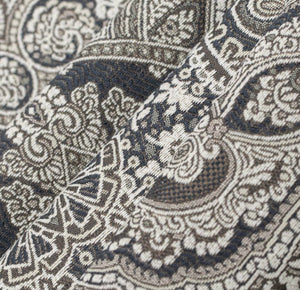 Spanish Made Black Grey White Damask Brocade Upholstery Drapery Fabric CF