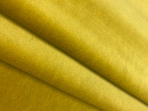 Designer Mustard Yellow Chartreuse Water & Stain Resistant Mohair Cotton Velvet Upholstery Fabric STA 4420