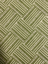 Load image into Gallery viewer, 0.5 Yard Lewis &amp; Wood Chekerbox Cactus Green Geometric Cotton Linen Upholstery Drapery Fabric WHS 4354