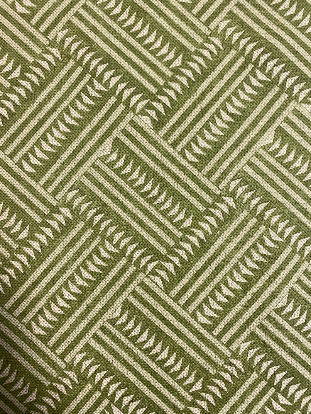 0.5 Yard Lewis & Wood Chekerbox Cactus Green Geometric Cotton Linen Upholstery Drapery Fabric WHS 4354