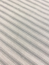 Load image into Gallery viewer, 63&quot; Wide Designer Grey Pinstripe Belgian Linen Drapery Fabric WHS 4547
