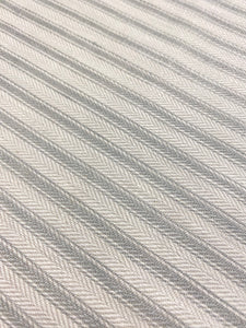 63" Wide Designer Grey Pinstripe Belgian Linen Drapery Fabric WHS 4547