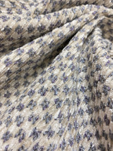 Load image into Gallery viewer, 1.5 Yard of Designer Beige Cream Lavender Check Chenille Upholstery Fabric WHS 4348