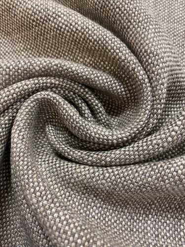 Designer Brown Cream Linen Blend MCM Mid Century Modern Tweed Upholstery Fabric WHS 4494
