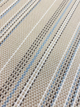 Load image into Gallery viewer, Designer Beige Blue White Charcoal Stripe Upholstery Drapery Fabric WHS 4353