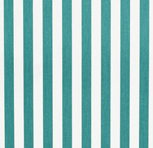 Load image into Gallery viewer, Heavy Duty Outdoor Solution Dyed Acrylic Teal Green Cream Stripe Upholstery Drapery Fabric CF