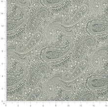 Load image into Gallery viewer, Spanish Made Paisley Turquoise Aqua Blue Grey White Upholstery Drapery Fabric CF