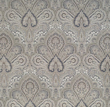 Load image into Gallery viewer, Spanish Made Black Grey White Damask Brocade Upholstery Drapery Fabric CF