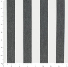Load image into Gallery viewer, Heavy Duty Outdoor Solution Dyed Acrylic Charcoal Grey Cream Stripe Upholstery Drapery Fabric CF