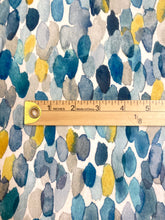 Load image into Gallery viewer, 1.8 Yard of Romo Orrin Kingfisher Teal Yellow Mustard Blue Grey Abstract Velvet Upholstery Drapery Fabric STA 4332