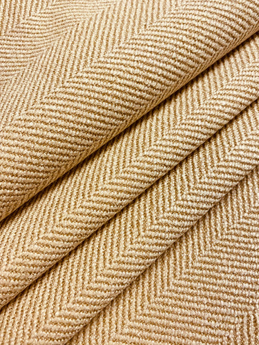 Designer Beige Herringbone Tweed Water & Stain Resistant Upholstery Fabric WHS 4537
