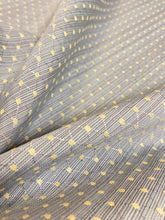 Load image into Gallery viewer, 112" Wide Designer Grey Yellow Diamond Dot Upholstery Drapery Fabric STA 4427