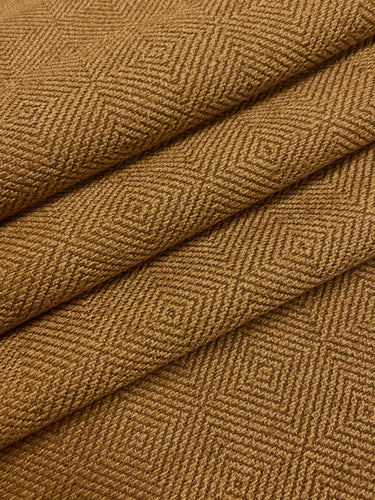 Designer Caramel Brown Diamond Geometric Upholstery Fabric WHS 4331