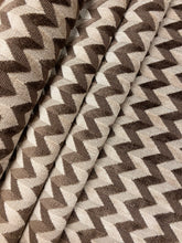 Load image into Gallery viewer, 1.35 Yard Designer Taupe Brown Herringbone Chevron Velvet Upholstery Fabric WHS 4372