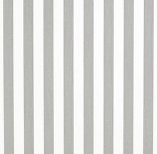 Load image into Gallery viewer, Heavy Duty Outdoor Solution Dyed Acrylic Light Grey Cream Stripe Upholstery Drapery Fabric CF