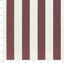 Load image into Gallery viewer, Heavy Duty Outdoor Solution Dyed Acrylic Wine Red Cream Stripe Upholstery Drapery Fabric CF