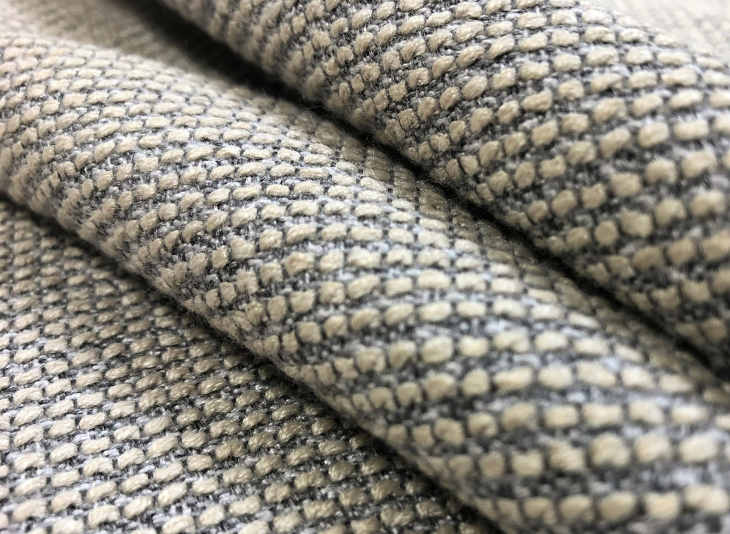 Sunbrella Hybrid Smoke 42079-0000 Indoor Outdoor Gray Beige Water Resistant Upholstery Drapery Fabric STA058
