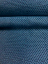 Load image into Gallery viewer, 1.3 Yd Designer Navy Blue Geometric Diamond Water &amp; Stain Resistant Upholstery Fabric WHS 4308