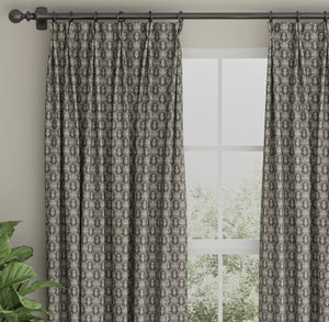 Spanish Made Charcoal Black Grey White Brocade Damask Upholstery Drapery Fabric CF