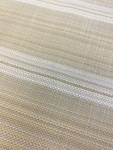 Load image into Gallery viewer, Designer Water &amp; Stain Resistant Indoor Outdoor White Beige Nautical Stripe Upholstery Fabric WHS 4346
