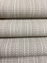 Load image into Gallery viewer, Designer Beige Taupe Woven Stripe Indoor Outdoor Water &amp; Stain Resistant Upholstery Fabric STA 4352