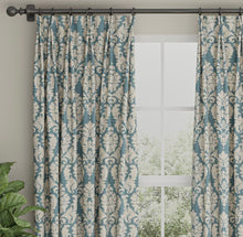 Load image into Gallery viewer, Spanish Made French Navy Blue Brocade Damask Upholstery Drapery Fabric CF