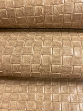 Load image into Gallery viewer, 1.5 Yard Designer Heavy Duty Basketweave Taupe Faux Leather Upholstery Vinyl WHS 4471