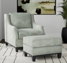 Load image into Gallery viewer, Spanish Made Damask Seafoam Aqua Grey White Upholstery Drapery Fabric CF