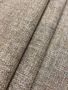 Designer Heavy Duty MCM Mid Century Modern Mocha Brown Taupe Tweed Water & Stain Resistant Upholstery Fabric WHS 4322