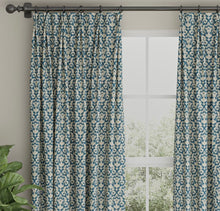 Load image into Gallery viewer, Spanish Made French Navy Blue Brocade Damask Upholstery Drapery Fabric CF