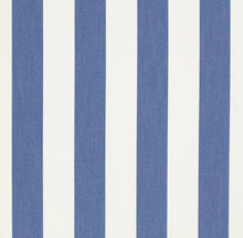Load image into Gallery viewer, Heavy Duty Outdoor Solution Dyed Acrylic Purple Blue Cream Stripe Upholstery Drapery Fabric CF