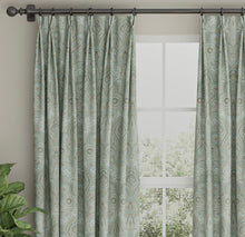 Load image into Gallery viewer, Spanish Made Damask Seafoam Aqua Grey White Upholstery Drapery Fabric CF
