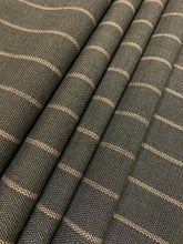 Load image into Gallery viewer, Designer Indoor Outdoor Charcoal Grey Stripe Nautical Upholstery Fabric WHS 4390