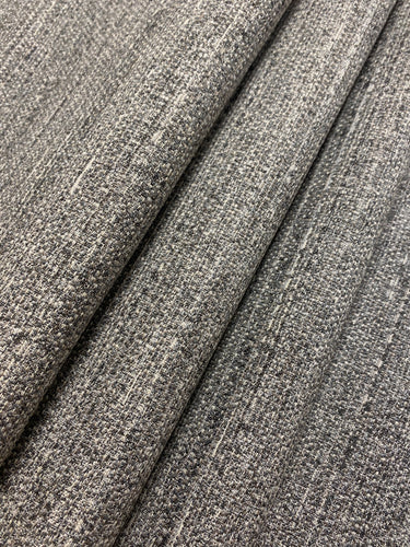 Designer Charcoal Grey Cream MCM Mid Century Modern Tweed Water & Stain Resistant Upholstery Fabric STA 4491