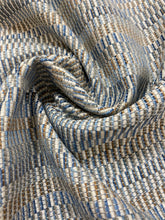 Load image into Gallery viewer, 1.25 Yard Kravet Crypton 34694-521 Mustard Cream Navy Blue Brown Geometric Water &amp; Stain Resistant Upholstery Fabric WHS 4339