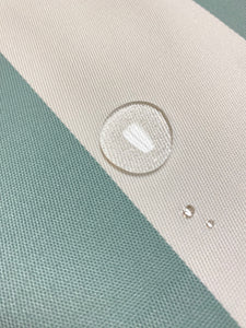 Designer Water & Stain Resistant Indoor Outdoor Green Seafoam Cream Awning Stripe Upholstery Drapery Fabric WHS 4340