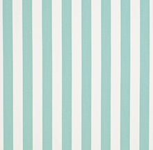 Load image into Gallery viewer, Heavy Duty Outdoor Solution Dyed Acrylic Aqua Blue Cream Stripe Upholstery Drapery Fabric CF