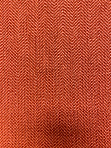 Designer Water & Stain Resistant Red Coral Herringbone MCM Mid Century Modern Chevron Upholstery Fabric WHS 4270