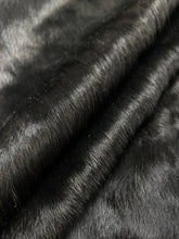 Load image into Gallery viewer, 84&quot; x 62&quot; Black Cowhide Genuine Fur Leather Hide Upholstery WHS 4264